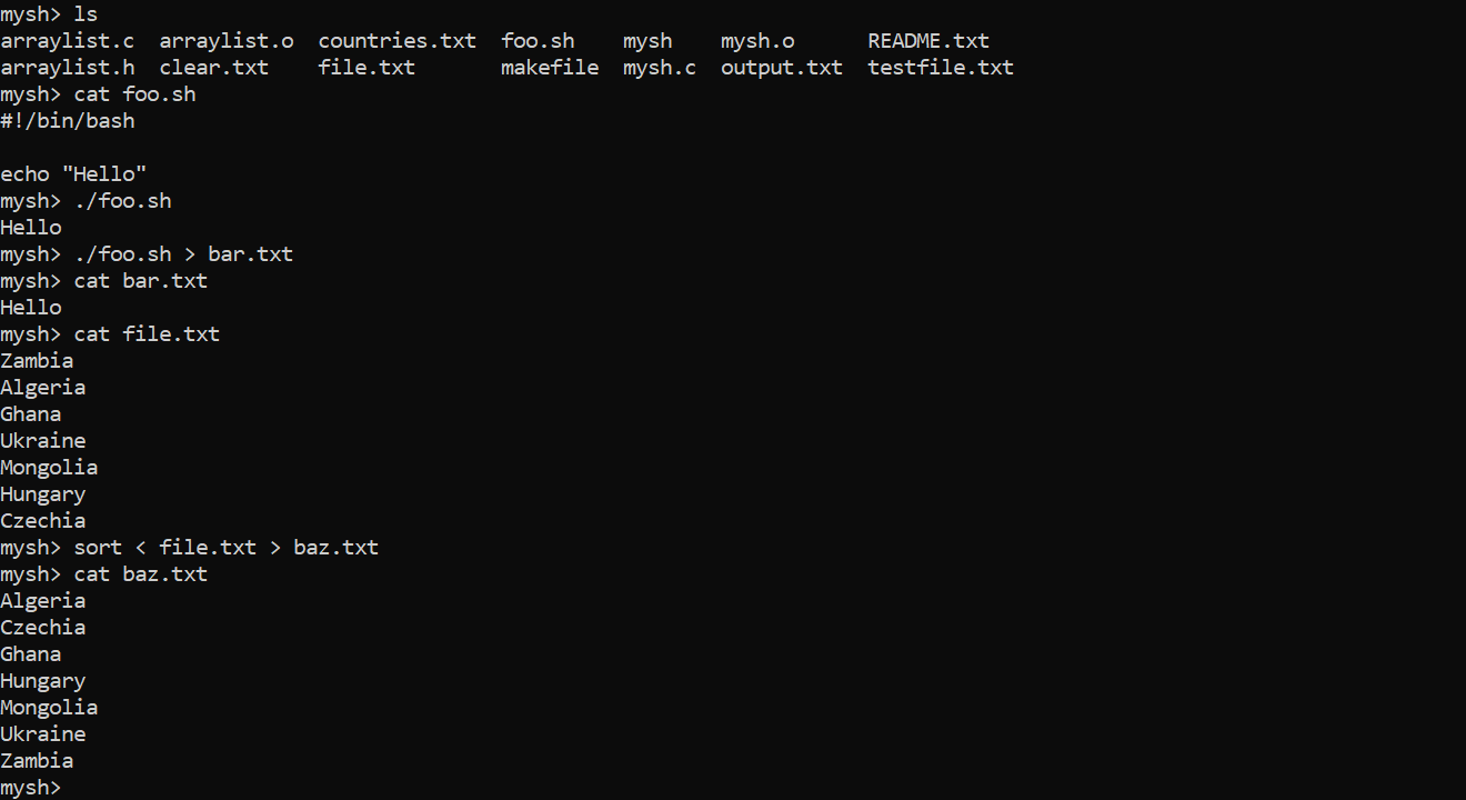 Custom UNIX-Like Shell